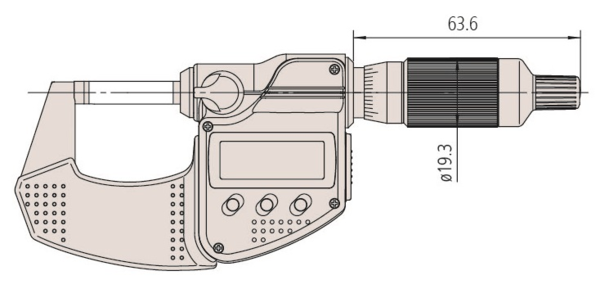 Mitutoyo Digimatic Micrometer 0-1" IP65 Ratched Thimble - view 2